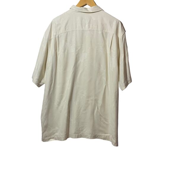Tommy Bahama Silk Hawaiian Jacquard‎ Off-White Tropical Palm Leaves XL - Picture 2 of 7